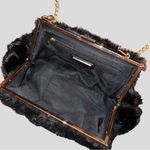 Urban Expression Urban Expressions black faux fur gold chain purse! Photo 4