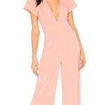 Revolve Light Pink Deep V jumpsuit  Photo 0