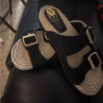 Haute Hippie NWT  Nikki Bllack leather sandals with Gold buckle size 9 Photo 4