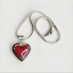 TAXCO Sterling Silver Red Jasper Heart Charm Rolo Bracelet Photo 8