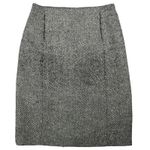 Vintage J.Crew Tweed Pencil Skirt Wool Blend Women's Size 8 Black‎ White Black Photo 0
