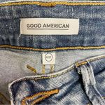 Good American  High Rise Button Fly Denim Shorts Blue Distressed Hem Size 4 | 27 Photo 4