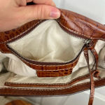 Michael Kors MICHAEL Brown Crocodile Embossed Shoulder Bag Chain Strap Purse Photo 8