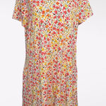 Isaac Mizrahi  Live Knit Floral Dress With Pockets Pink Orange Petite Medium Photo 0