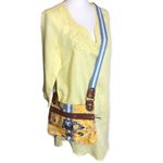 Tyler Rodan Yellow Blue Paisley Floral Print Fabric CrossBody Bag Photo 2