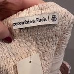Abercrombie & Fitch NWT Cropped Puff Sleeve Beige Linen Top Italy Sz XS Photo 3