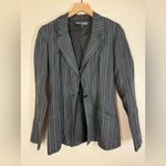 Betsey Johnson Vintage 90’s  Black Linen Striped Blazer Jacket size Small Photo 7