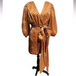 4si3nna Alora Shimmer Polka Dot Minidress In Gold and Black size S NWOT Photo 1