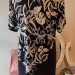 JM Collection  Navy and White Floral Blouse Photo 0