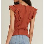 Veronica Beard Aira Ruffle Top in Rust Sz. 12 Photo 1