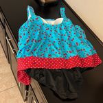 Catalina  cherry print colorblock one piece swimsuit size 2XL Photo 4