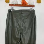 Marc New York Straight Leg Faux Leather Pants Dark Green Size 6 Photo 5