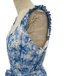 Intermix  Jude‎ Floral Print Midi Dress White Blue Cotton Silk Size 14 Photo 8