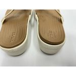 Crocs Sanrah Hammered Circle Gold Cream Wedge Thong Sandal Womens Size 11 Photo 6