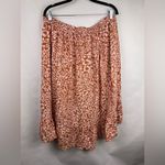 SO , Wrap Midi Skirt, Brown Pink Animal Print, Rayon, Boho Flowy Cottagecore Photo 7