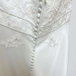 Galina Womens Satin Tulle Wedding Dress Strapless Button Back 12 White Photo 7