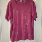 Classic Elements  Pink Embroidered Short Sleeve Tee size 16/18W Photo 0