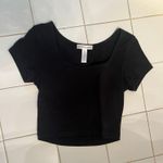 Ambiance Apparel Black Crop Tee Photo 0
