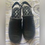 Softwalk Shoes 8.5 Black Leather Woven Mules Comfort Slides With Back Strap Photo 5