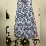 Hill House  100% Cotton Romantic Clean Juliana Blue Shell Mosaic Dress SZ Large Photo 4