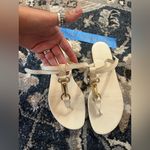 Burberry White Leather Horse Bit Thong Sandals 39 Photo 1