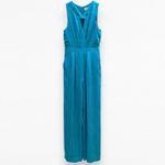 Adelyn Rae Jumpsuit XS Blue Wide Leg Sleeveless Satin NWT Cocktail Party Formal Photo 9