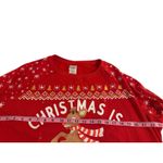 Womens Red Light Up Christmas is Magical Rudolph Christmas Sweatshirt Size 3XL Photo 5