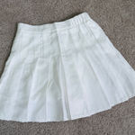 White Pleated high waisted tennis Skirt Photo 0