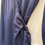 Aritzia Wilfred  Callie Satin Wrap Mini Dress Navy Polka Dot Size XS NWT Photo 6