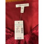 Source Unknown NWT Women's Red Lace Peplum Crop V Neck Long Sleeve Blouse Top Medium Party M Photo 6