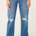 Hollister  Ultra High-Rise Dad Jean Medium Wash Ripped Wide Leg Jeans 00 24" NWT Photo 0