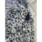 Poupette St. Barth  White Blue Green Tassel Tiered Mini Skirt Photo 6