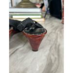 Donald J. Pliner Black Fabric & Tortoiseshell Slingback Wedges Size 9 Photo 4