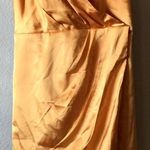 Forever 21 Yellow Satin Open Back Dress Photo 0