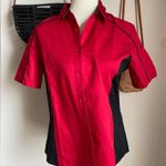 Lucky Bowling “Got Balls?” Red Button Down Shirt, Size Medium Black Photo 0