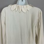 Workers for Freedom Silk Blouse Vintage Asymmetrical Cream White Petal Neckline Size M Photo 5