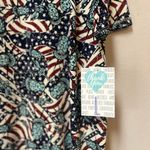 LuLaRoe Lady Liberty Flag Print Tunic Top Stretch Irma Style L NWT Photo 1