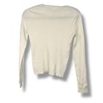 Reformation ‎ Cream Ribbed Knit Long Sleeve Top Extra Fine Merino Wool Photo 2