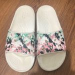Crocs  Women’s Size 7 & Men’s Size 5 Floral Slide Sandals - Black, Pink, Green Photo 0