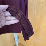 Maven West Maven‎ West Maroon Blouse Cupro USA XS cut out mock neck Long sleeve Boho Photo 8