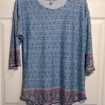 Absolutely Famous  Women’s Top. Size Medium - Blue 3/4 Sleeves Photo 0