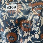 Garnet Hill  blue and brown‎ floral print jumpsuit size small Photo 4