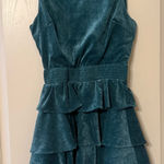 TCEC  Holiday Green Velvet Tiered Dress Photo 1