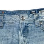 Miss Me Cut Off Embroidered & Bling Denim Shorts Size 30 Raw Hem Low Rise Y2K Photo 3