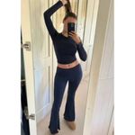 SKIMS Foldover Pants in Soot Black Size Large Photo 1