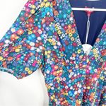 STAUD NWT  Size 10 Milla Rainbow Flower Print Puff Sleeve V Neck Mini Dress Photo 12