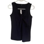 Talbots women's size P navy blue sleeveless v-neck stretchy tank top summer new Photo 5