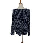 Fresh Produce  Blue Geometric Print Long Sleeve Top OS Made In USA Casual Photo 3