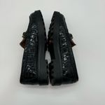 Circus by Sam Edelman Deana Lug Sole Loafers – Black Croc-Embossed,Gold Hardware Photo 6