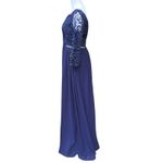 Lulus lulu’s Navy Blue Lace Formal v neckline Floor Length Maxi Dress Size Small Photo 4
